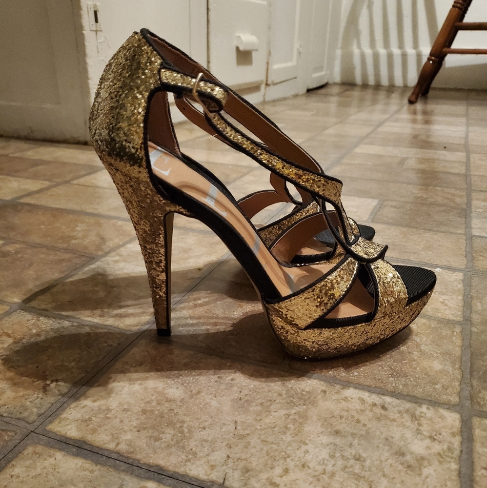 Gold sequin Elle heels